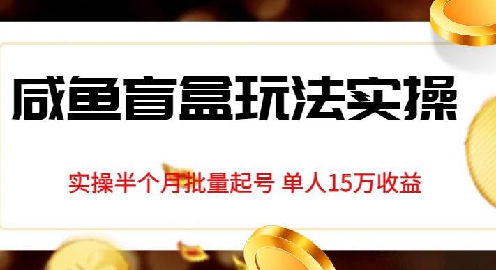 独家首发咸鱼盲盒玩法实操，半个月批量起号单人15万收益【揭秘】-知乎者也