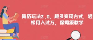 简历玩法2.0,超多变现方式,轻松月入过万,保姆级教学【揭秘】-知乎者也