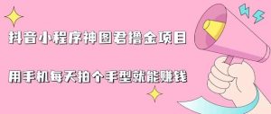 抖音小程序神图君撸金项目，用手机每天拍个手型挂载一下小程序就能赚钱【揭秘】-知乎者也