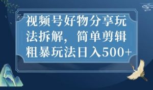 视频号好物分享玩法拆解,简单剪辑粗暴玩法日入500+【揭秘】-知乎者也