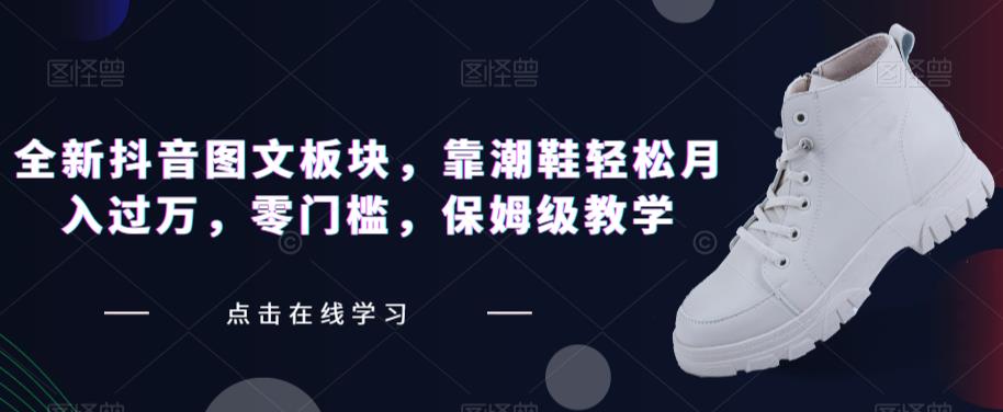 全新抖音图文板块,靠潮鞋轻松月入过万,零门槛,保姆级教学【揭秘】-知乎者也