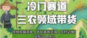 冷门赛道三农领域带货，视频拍摄简单，转化高带货强，农村必做！【揭秘】-知乎者也