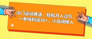 冷门运动赛道,轻松月入过万,一单纯利润30+,小白闭眼入【揭秘】-知乎者也