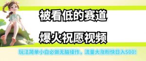 被看低的赛道爆火祝愿视频，玩法简单小白必做无脑操作，流量大涨粉快日入500-知乎者也