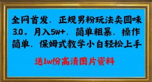 全网首发正规男粉玩法卖圆味3.0,月入5W+,简单粗暴,操作简单,保姆式教学,小白轻松上手-知乎者也