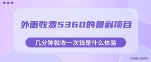 外面收费5360的暴利项目,几分钟就收一次钱是什么体验,附素材【揭秘】-知乎者也