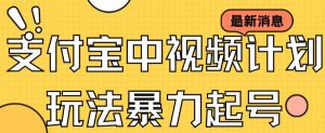 支付宝中视频玩法暴力起号影视起号有播放即可获得收益(带素材)-知乎者也