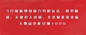 9月最新纯绿暴力男粉玩法,简单粗暴,无需真人出镜,全套赋能靠卖私人物品也能日赚1000-知乎者也