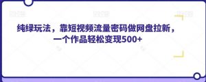 纯绿玩法,靠短视频流量密码做网盘拉新,一个作品轻松变现500+【揭秘】-知乎者也