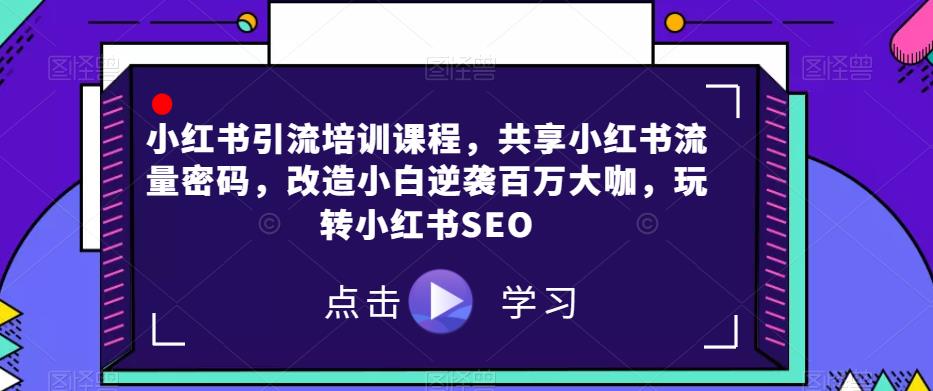 小红书引流培训课程,共享小红书流量密码,改造小白逆袭百万大咖,玩转小红书SEO-知乎者也