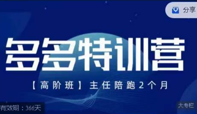 纪主任·多多特训营高阶班【9月13日更新】,拼多多最新玩法技巧落地实操-知乎者也