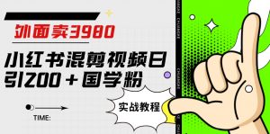 外面卖3980小红书混剪视频日引200+国学粉实战教程【揭秘】-知乎者也