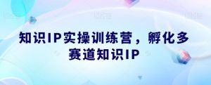 知识IP实操训练营,孵化多赛道知识IP-知乎者也