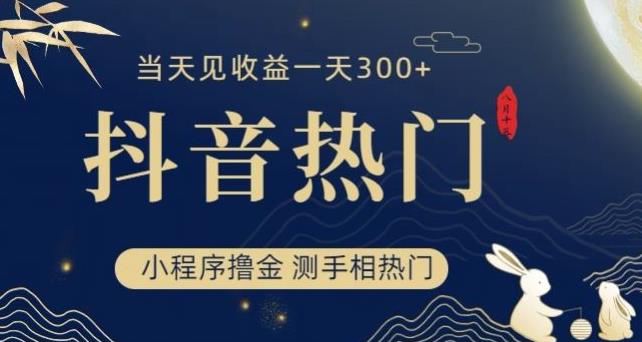 抖音最新小程序撸金，测手相上热门，当天见收益一小时变现300+【揭秘】-知乎者也