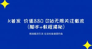 K首发价值880 B站无限关注截流精准引流(脚本+教程揭秘)-知乎者也