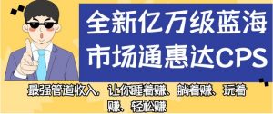全新亿万级蓝海市场通惠达cps，最强管道收入，让你睡着赚、躺着赚、玩着赚、轻松赚【揭秘】-知乎者也