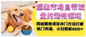 超级市场自带流量的宠物领域，同城萌宠项目冷门方法打破热门市场，小白轻松600+-知乎者也