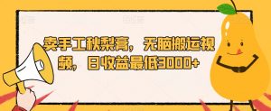 卖手工秋梨膏,无脑搬运视频,日收益最低3000+【揭秘】-知乎者也