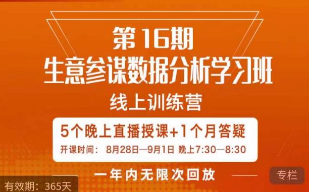 宁静·生意参谋数据分析学习班，解决商家4大痛点，学会分析数据，打造爆款！-知乎者也