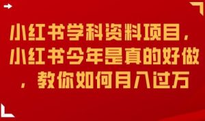 小红书学科资料项目,小红书今年是真的好做,教你如何月入过万【揭秘】-知乎者也