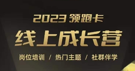2023领跑卡线上成长营,淘宝运营各岗位培训,直通车、万相台、引力魔方、引流等,帮助突破成长瓶颈-知乎者也