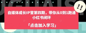 自媒体成长IP营第四期,带你从0到1跑通小红书闭环-知乎者也
