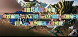 抖音快手蓝海小众(操作简单人人可做不花时间)多种变现月入2w+暴利单机游戏教程-知乎者也