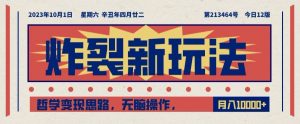 炸裂新玩法，哲学变现思路，无脑操作，只靠单人月入10000+【揭秘】-知乎者也