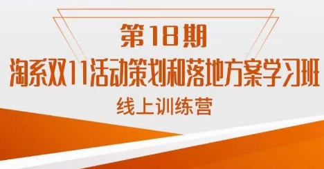 南掌柜·淘系双11活动策划和落地方案线上课18期-知乎者也