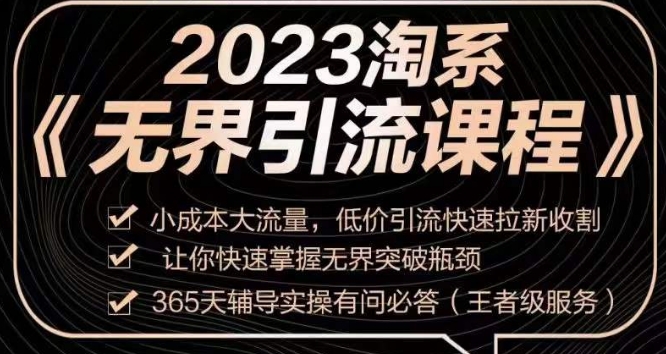 2023淘系无界引流实操课程，​小成本大流量，低价引流快速拉新收割，让你快速掌握无界突破瓶颈-知乎者也