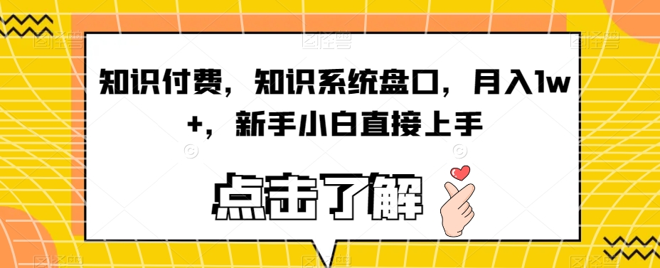知识付费,知识系统盘口,月入1w+,新手小白直接上手-知乎者也