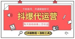 2023抖爆代运营,单号日躺赚300,简单易操作做无上限【揭秘】-知乎者也