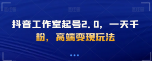 抖音工作室起号2.0，一天千粉，高端变现玩法【揭秘】-知乎者也