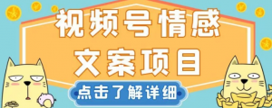 视频号情感文案项目，简单操作，新手小白轻松上手日入200+【揭秘】-知乎者也