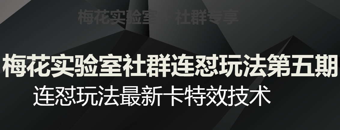 梅花实验室社群连怼玩法第五期，视频号连怼玩法最新卡特效技术-知乎者也