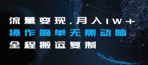 流量变现，月入1W+操作简单无需动脑全程搬运复制【揭秘】-知乎者也