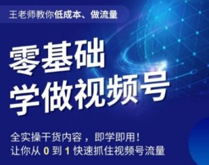 王老师教你低成本、做流量,零基础学做视频号,0-1快速抓住视频号流量-知乎者也