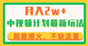 中视频计划全新玩法，月入2w+，收益稳定，几分钟一个作品，小白也可入局【揭秘】-知乎者也