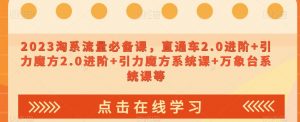 023淘系流量必备课，直通车2.0进阶+引力魔方2.0进阶+引力魔方系统课+万象台系统课等-知乎者也