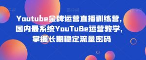 Youtube金牌运营直播训练营,国内最系统YouTuBe运营教学,掌握长期稳定流量密码-知乎者也