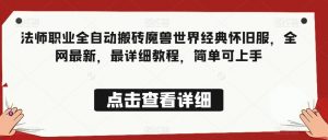 法师职业全自动搬砖魔兽世界经典怀旧服,全网最新,最详细教程,简单可上手【揭秘】-知乎者也