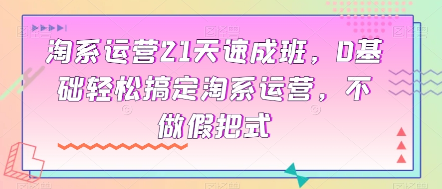 淘系运营21天速成班,0基础轻松搞定淘系运营,不做假把式-知乎者也