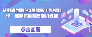 从剪辑到调色0基础新手影视制作,自媒体后期核心训练课-知乎者也