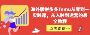 海外版拼多多Temu从零到一实践课,从入驻到运营的最全教程-知乎者也