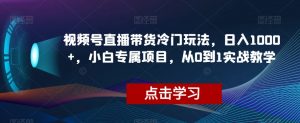 视频号直播带货冷门玩法，日入1000+，小白专属项目，从0到1实战教学【揭秘】-知乎者也