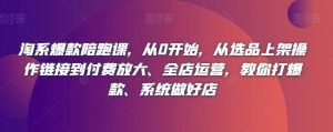 淘系爆款陪跑课,从0开始,从选品上架操作链接到付费放大、全店运营,教你打爆款、系统做好店-知乎者也