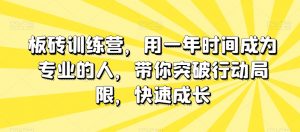 板砖训练营,用一年时间成为专业的人,带你突破行动局限,快速成长-知乎者也