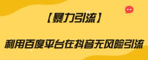 【暴力引流】利用百度平台在抖音无风险引流【揭秘】-知乎者也