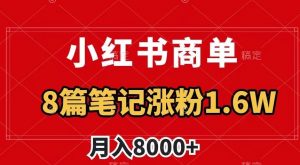 小红书商单最新玩法，8篇笔记涨粉1.6w，作品制作简单，月入8000+【揭秘】-知乎者也