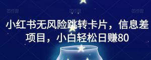 小红书无风险跳转卡片，信息差项目，小白轻松日赚800【揭秘】-知乎者也